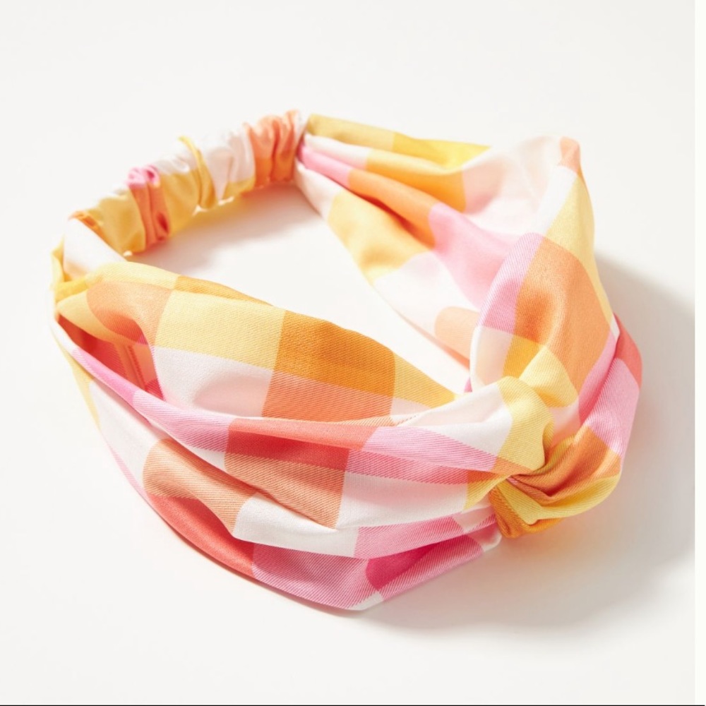 Anthropologie Checkered Twist Headband